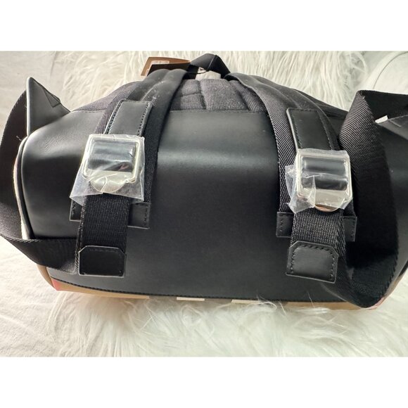 Burberry Jeff Check Canvas Backpack With Zip Closure & Front Pocket - Picture 10 of 16